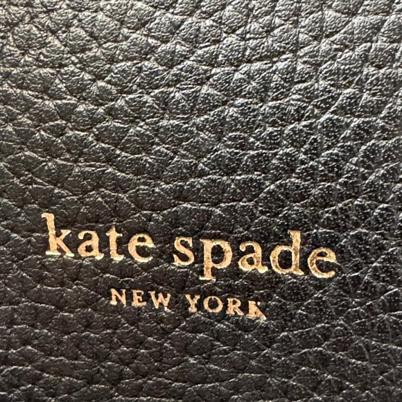 Kate Spade New York Black Pebbled Leather Mini Backpack Gold Logo J183 main image 5